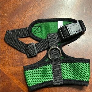 Small Green Mesh Dog Harness with Black Trim